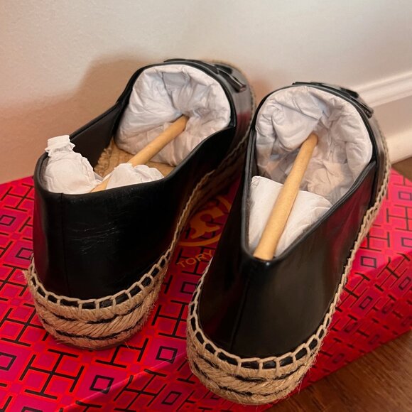 NIB New & Unworn Tory Burch Leather Ines Platform Espadrille- Black Size 7 - Picture 9 of 9